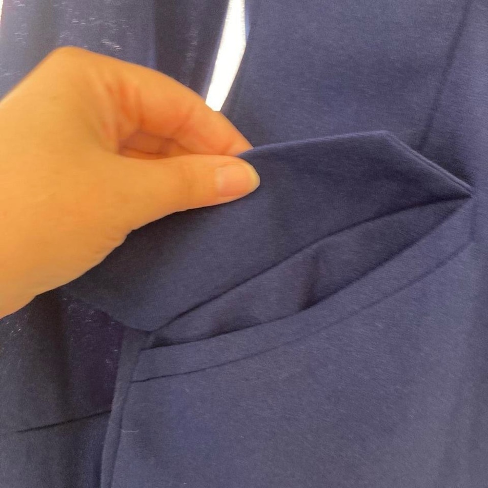 Elegant Navy Long Sleeve Dress with pockets S - Picture 2 of 4
